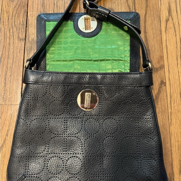 Kate Spade Black Hobo Embossed Shoulder Bag with Kate Spade Pink Drawstring Bag - Picture 7 of 12